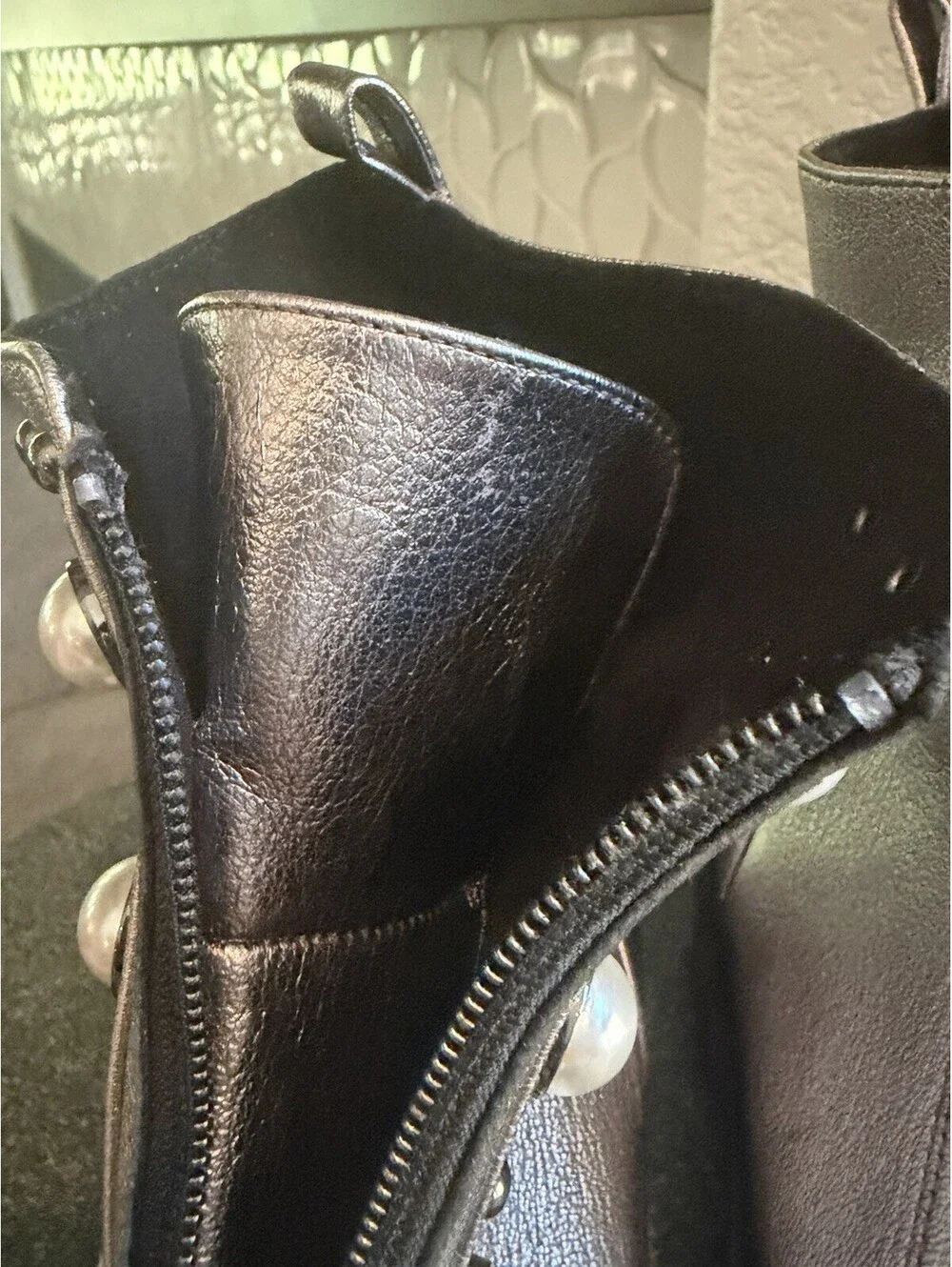 Karl Lagerfeld Paris Sz 10Payden Combat Boot Metallic Silver, Pearl